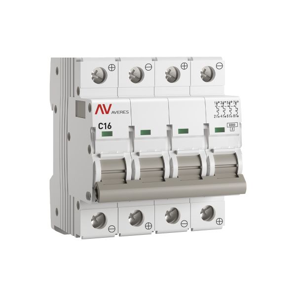 Выключатель автоматический AV-6 DC 4P 16A (C) 6kA EKF AVERES