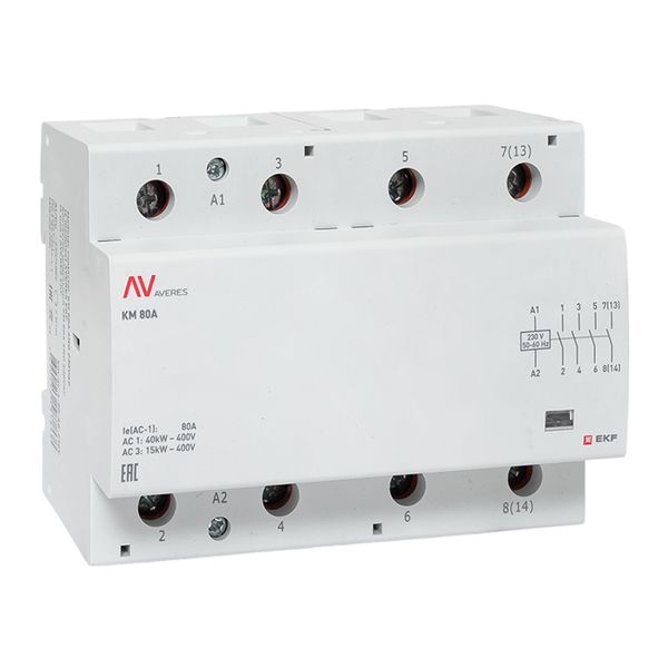 Контактор модульный КМ 80А 4NO 230VAC (6 мод.) AVERES EKF