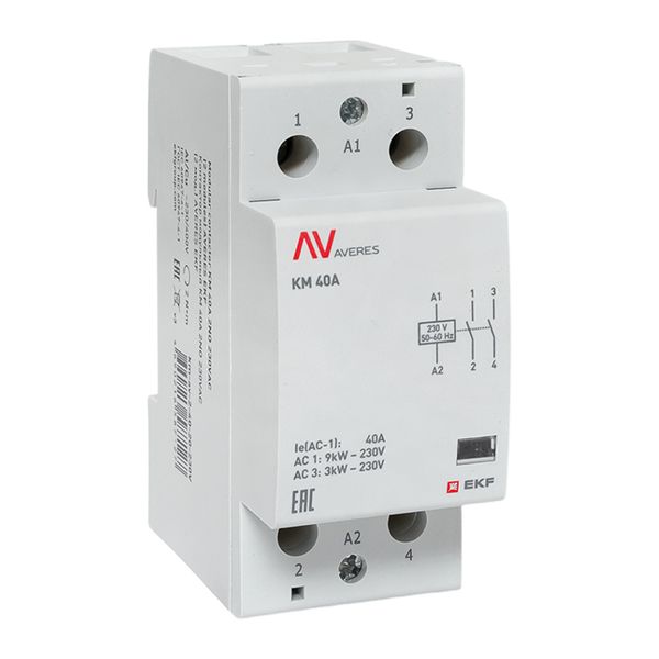 Контактор модульный КМ 40А 2NО 230VAC (2 мод.) AVERES EKF