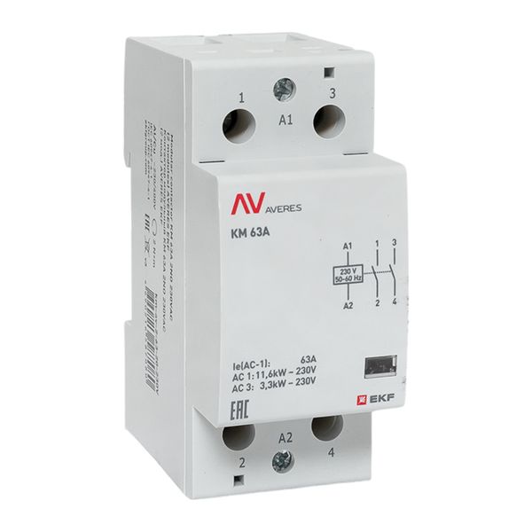 Контактор модульный КМ 63А 2NО 230VAC (2 мод.) AVERES EKF
