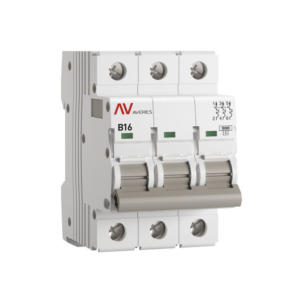 Выключатель автоматический AV-10 3P 16A (B) 10kA EKF AVERES