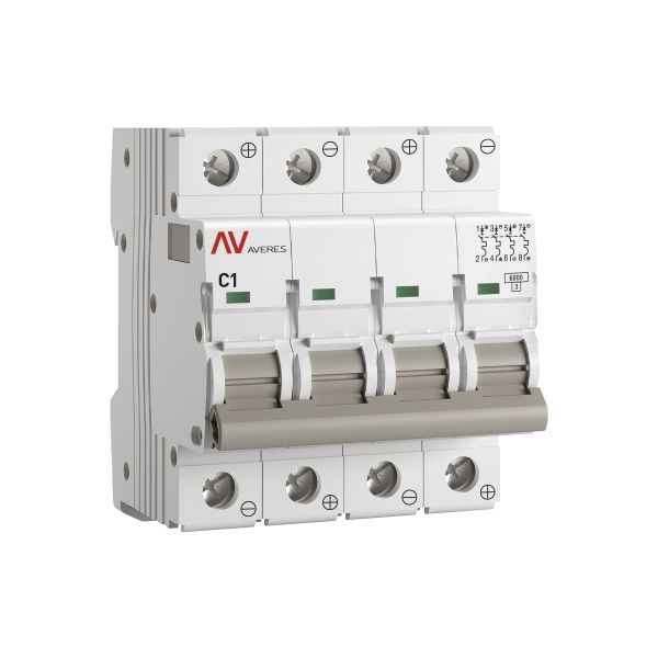 Выключатель автоматический AV-6 DC 4P 1A (C) 6kA EKF AVERES