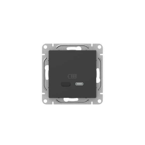 Механизм розетки USB-С, быстрая, чёрная Эпика EKF