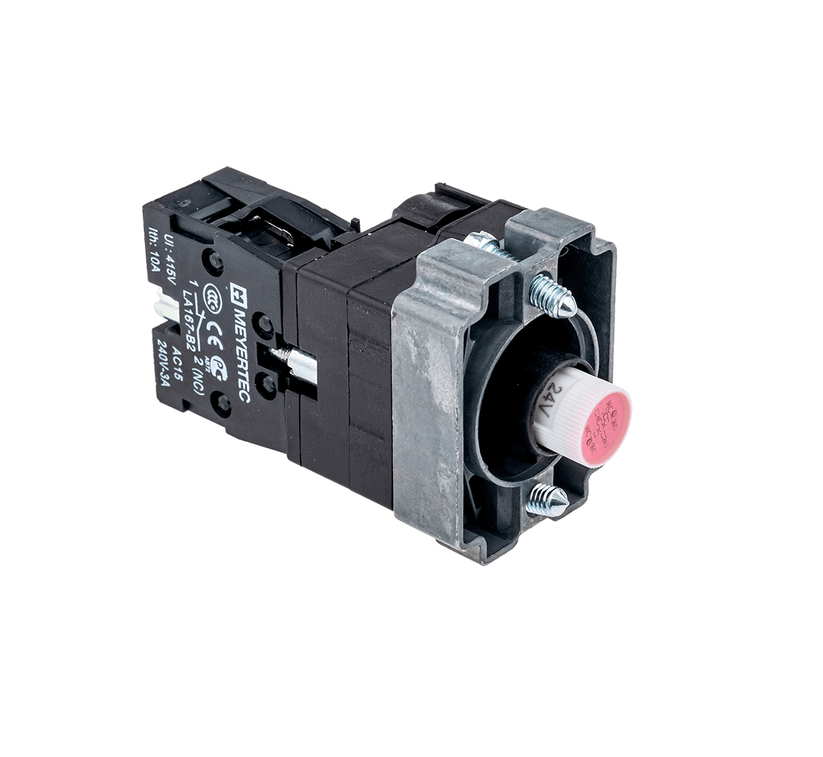 Основание с подсветкой 1NC красный 24V, металл