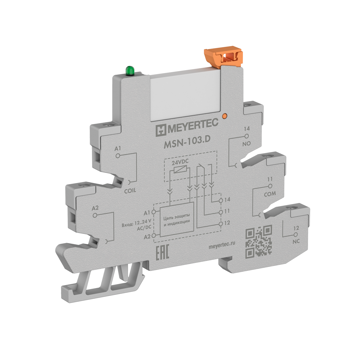 Модуль промежуточное реле и колодка MEYERTEC серии MSN в компактном корпусе (1-контактные) MSN-104.D