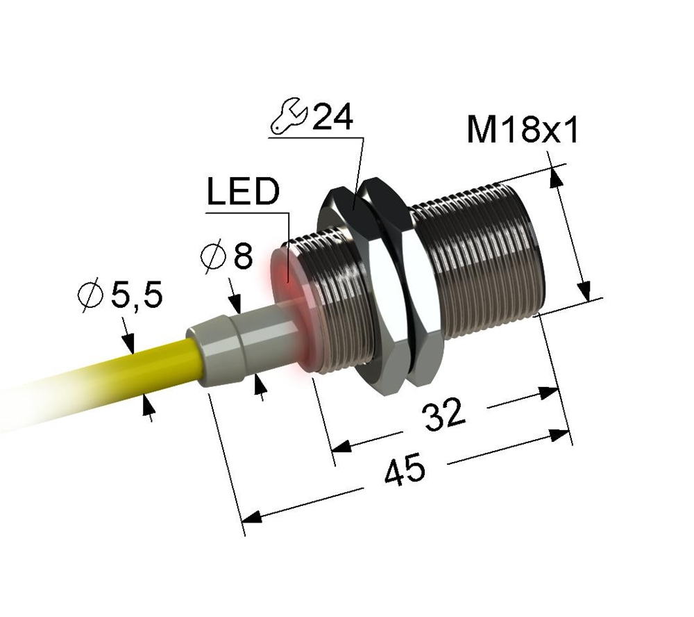 PS2-18M45-8B31-Z Индуктивный датчик Мега-К