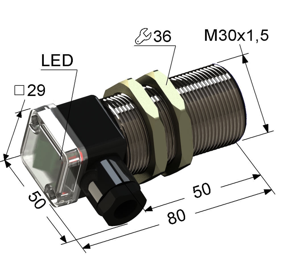 PS2-30M80-15B31-B Индуктивный датчик Мега-К