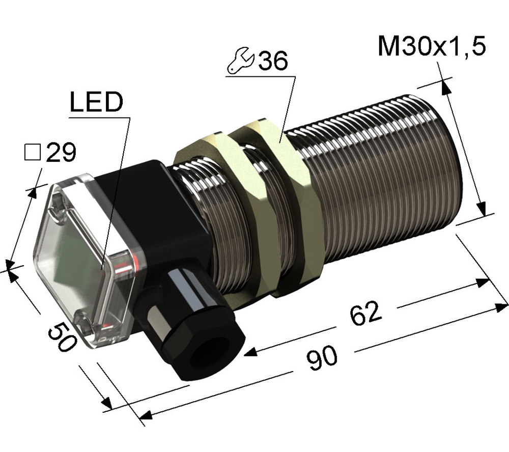 PS2-30M90-10B84-B Индуктивный датчик Мега-К