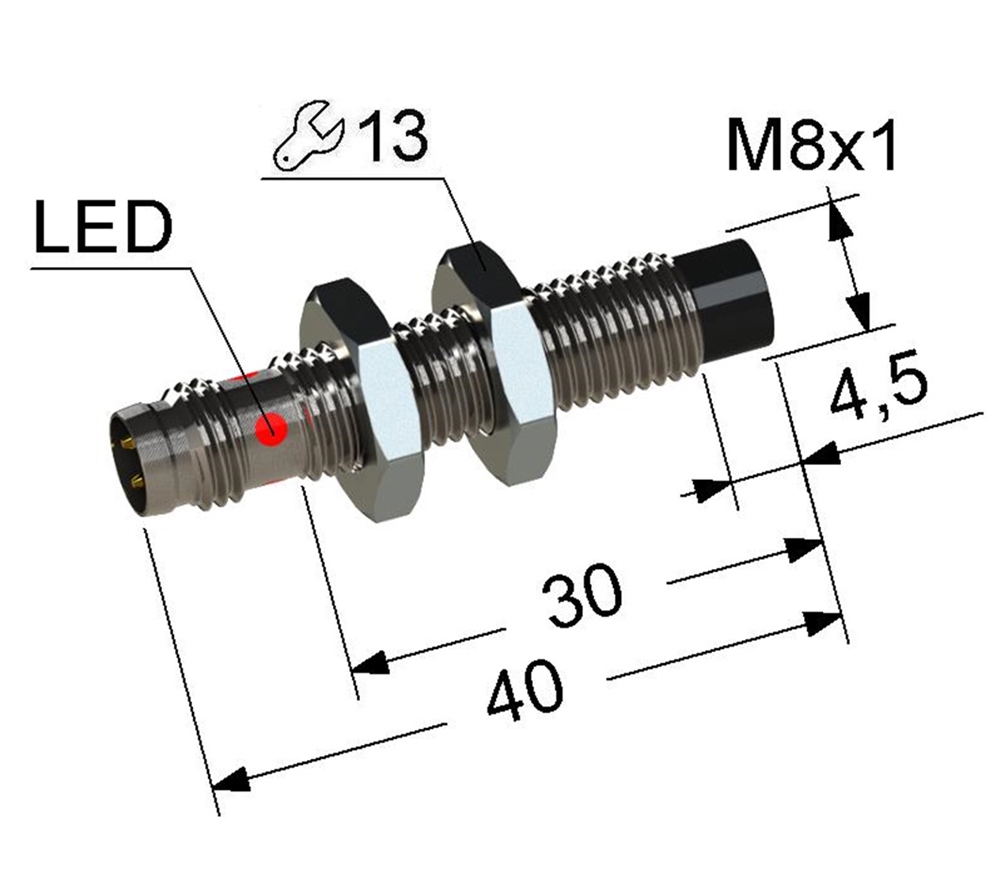 PS2-08M40-6N11-C3 Индуктивный датчик Мега-К