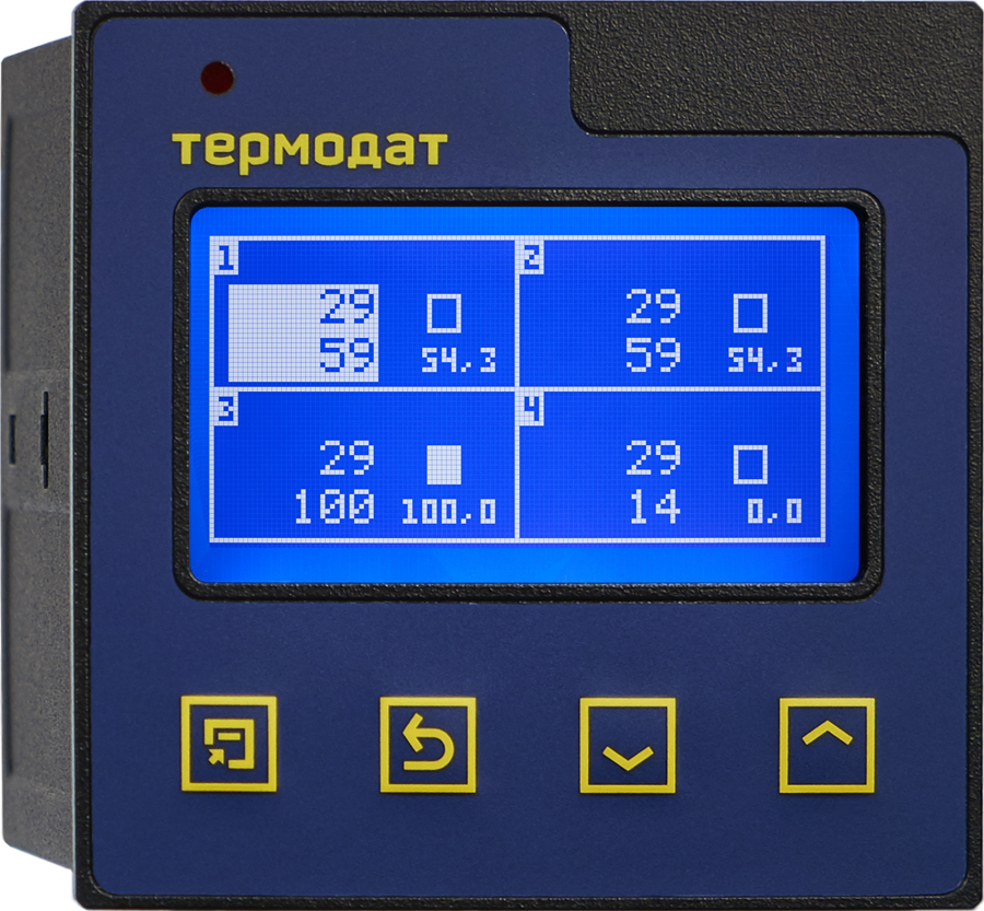 Термодат-17Е6/4УВ/4С/1Р/485/4М четырехканальный регулятор температуры