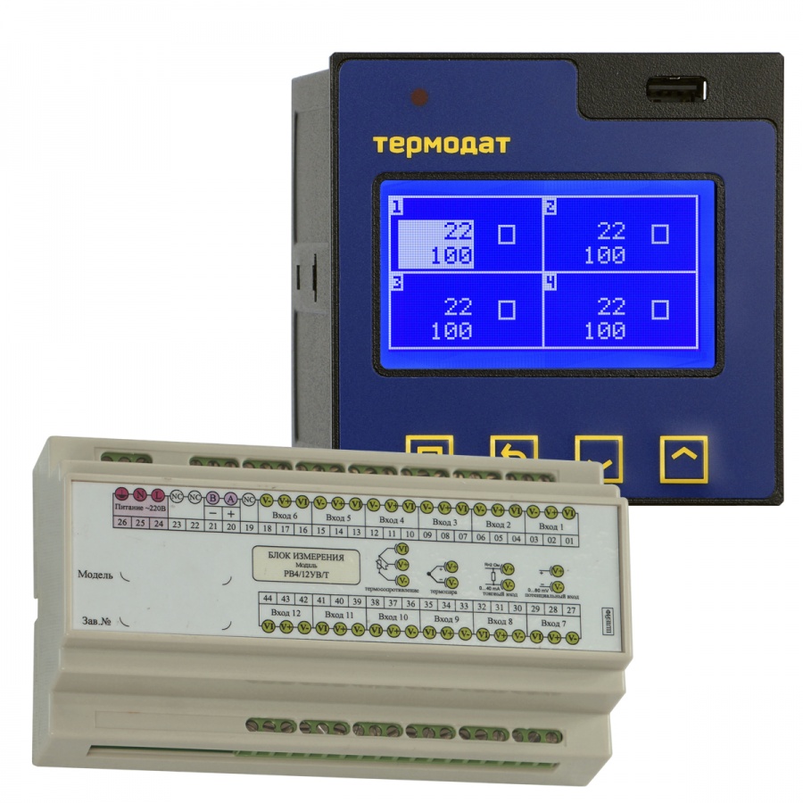 Термодат-25Е6/4Р/485/8Gb/F/Eth-РВ/12УВ/12Р/12Р многоканальный регулятор температуры