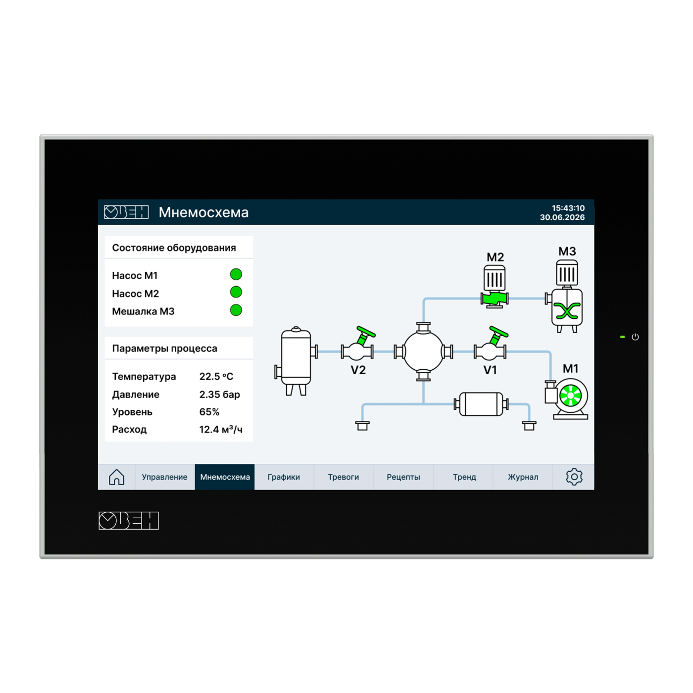 СП210-07-Р панель оператора с диагональю 7” Modbus