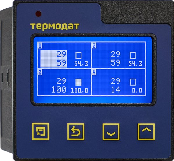 Термодат-17Е6/2УВ/1В/2Т/2Р/1Р/485/4М двухканальный регулятор температуры
