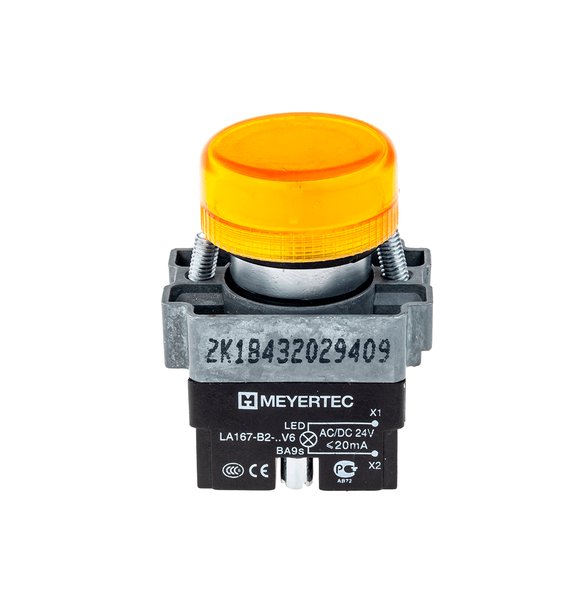 Сигнальная LED лампа, желтый, 24V AC/DC IP65