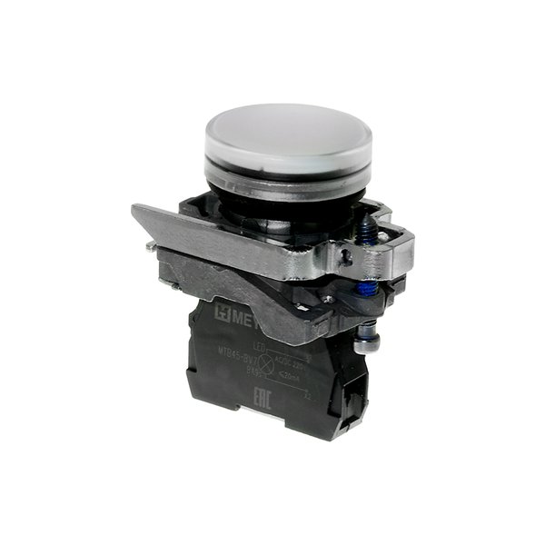 Лампа сигнальная белая, 220V AС/DC, IP65, металл