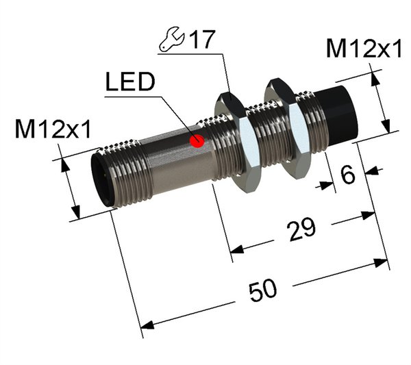 PS2-12M50-4N31-C4 Индуктивный датчик Мега-К