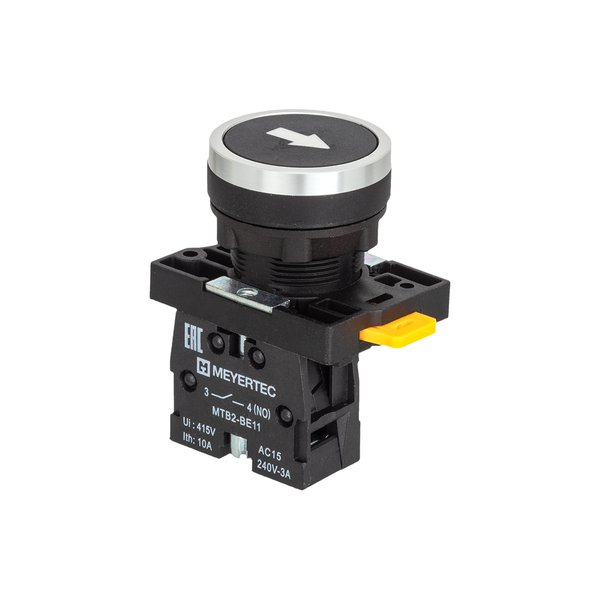 MTB2-EA21561 Кнопка плоская черная, маркировка "стрелка вверх", 1NO, IP54, пластик Meyertec