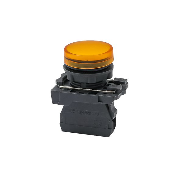 Лампа сигнальная желтая, 220V AС/DC, IP65, пластик