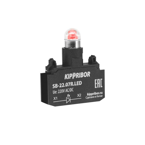 SB-22.03R.LED Блок-контакт для кнопок и переключателей, 24 V красный Кипприбор
