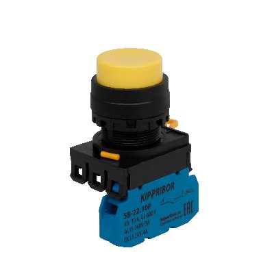 SB-22.BSE.01.K00 Кнопка с самовозвратом, без подсветки, выступающая, NС, черная Кипприбор