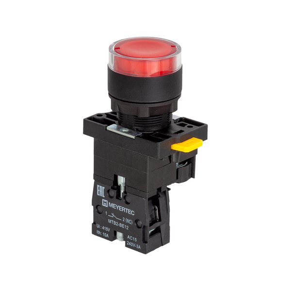 MTB2-EW34621 Кнопка красная с подсветкой, 1NС, 24V AC/DC, IP54, пластик Meyertec