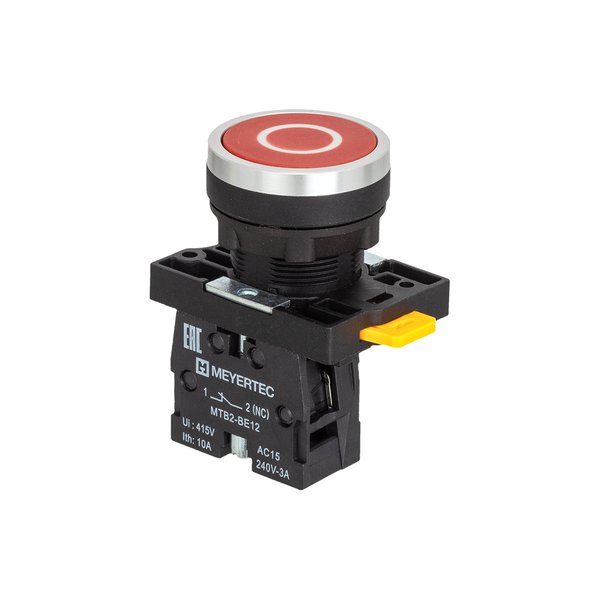 MTB2-EA41582 Кнопка плоская красная, маркировка "O", 1NC, IP54, пластик Meyertec
