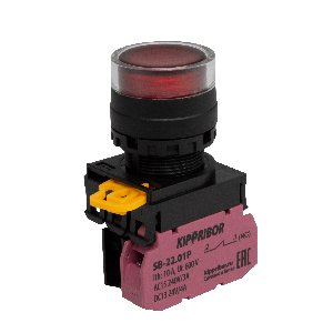 SB-22.BFF.11.K00 Кнопка с фиксацией без подсветки, плоская NO+NC, черная Кипприбор