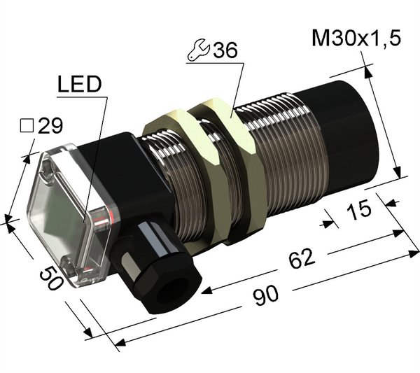 PS2D-30M90-15N91-B Индуктивный датчик Мега-К