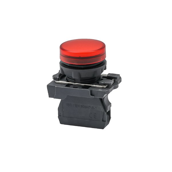 Лампа сигнальная красная, 24V AС/DC, IP65, пластик