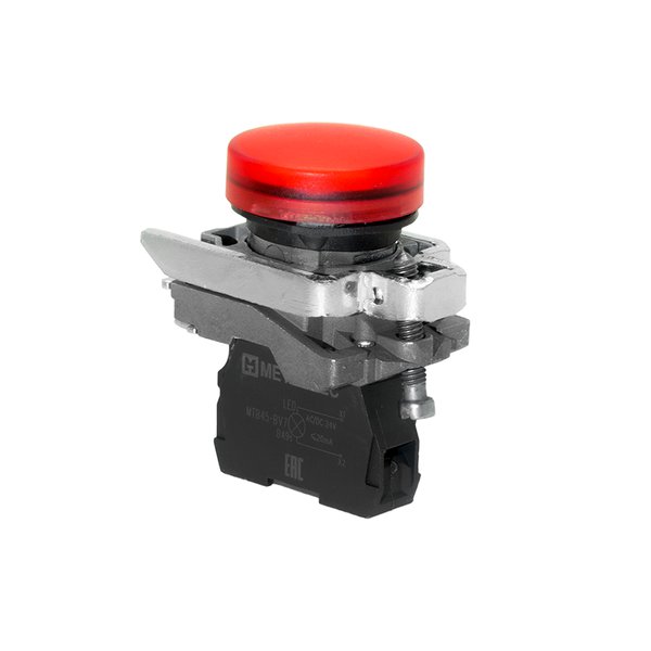 Лампа сигнальная красная, 24V AС/DC, IP65, металл