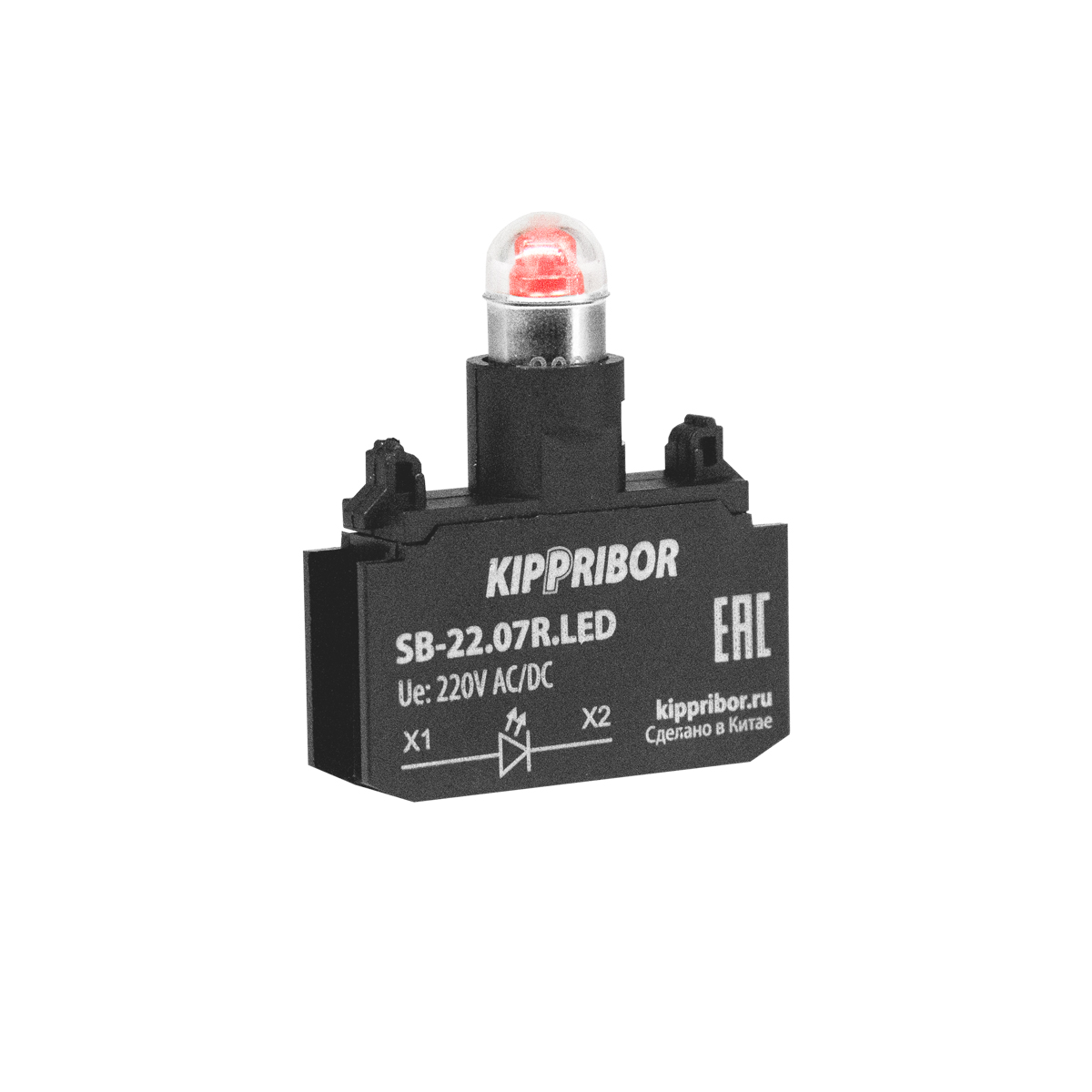 SB-22.03G.LED Блок-контакт для кнопок и переключателей, 24 V зеленый Кипприбор