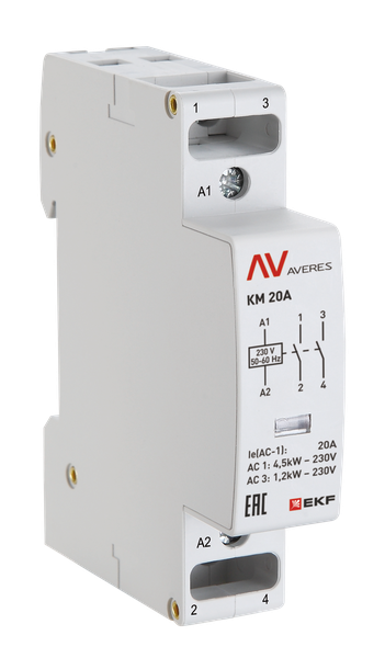 Контактор модульный КМ 20А 1NC+1NO 48VAC (1 мод.) AVERES EKF