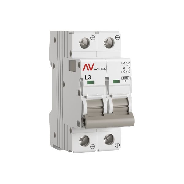 Выключатель автоматический AV-10 DC 2P 3A (L) 10kA EKF AVERES