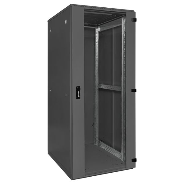 Шкаф напольный 19" TERACOM PRO 42U 600х800 мм двери стеклянная с замком-ручкой и металлическая чёрный