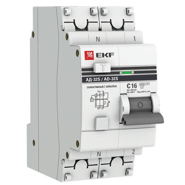 Дифференциальный автомат АД-32 (селективный) 1P+N 16А/100мА EKF PROxima
