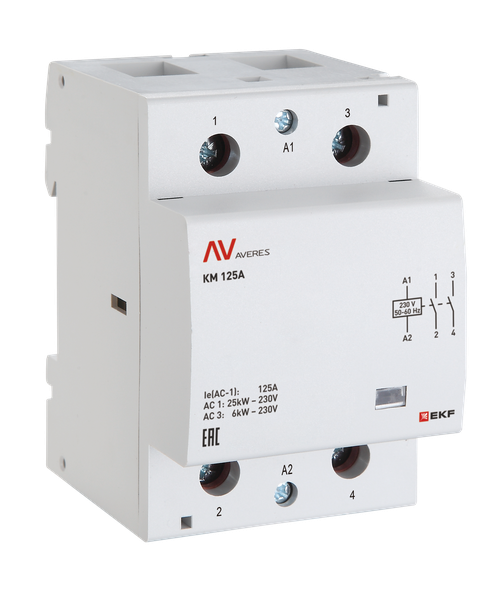 Контактор модульный КМ 40А 4NC 24VAC (3 мод.) AVERES EKF
