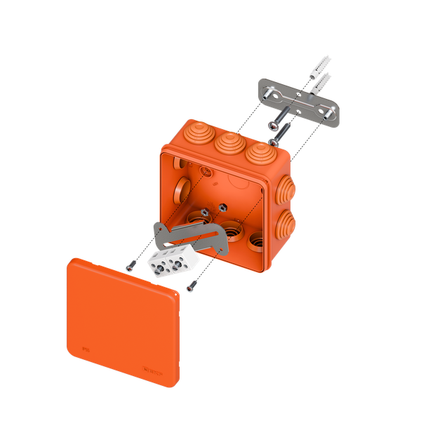 Коробка огнестойкая E45 100х100х50мм с клеммниками 4 полюса 0,5-6мм2 IP55 HF EKF