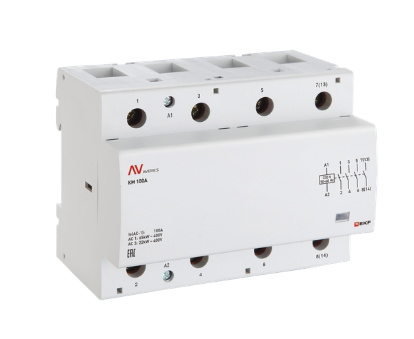 Контактор модульный КМ 80А 2NO+2NC 110VAC (6 мод.) AVERES EKF