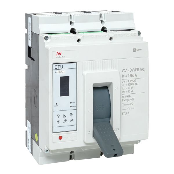 Автоматический выключатель AV POWER-5/3 1250А 70kA ETU6.0 EKF AVERES